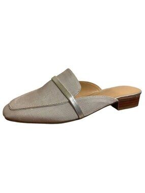 Marc Fisher Namila Silver Mules Loafers A395483 Slip On Size 7 NEW